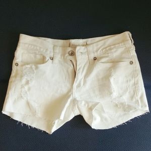 Bullhead white denim shorts distressed sz 0